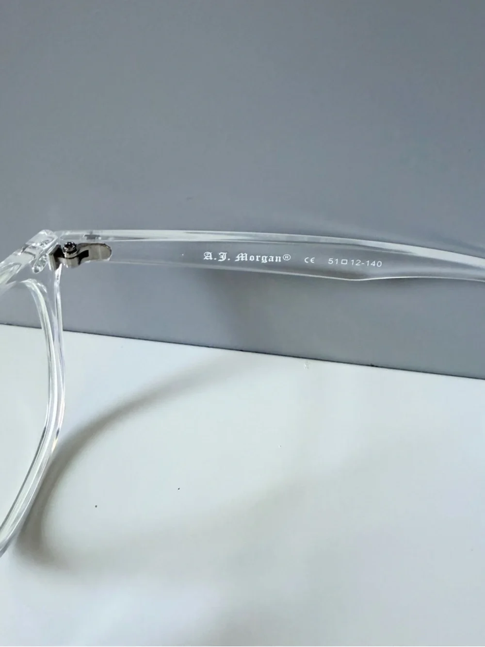 ASOS AJ Morgan clear transparent blue light blocking eye glasses